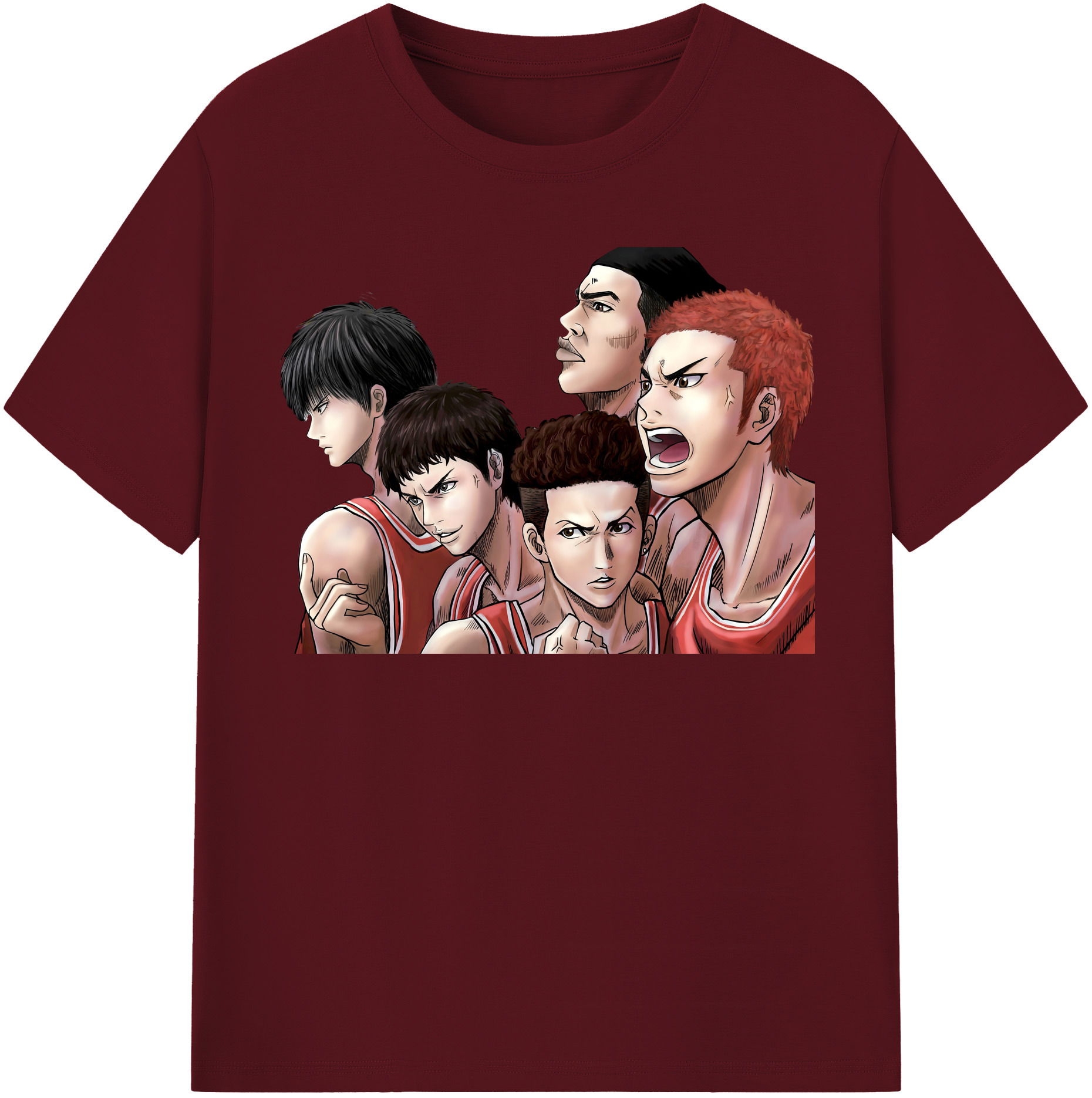 SLAM DUNK／スラムダンク 綿100％半袖Tシャツ（フロントプリント）